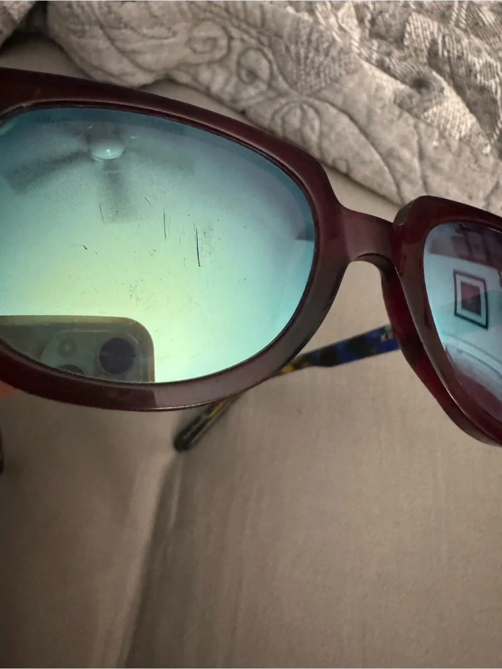 Krewe Lyons Sunglasses Blue Burgundy